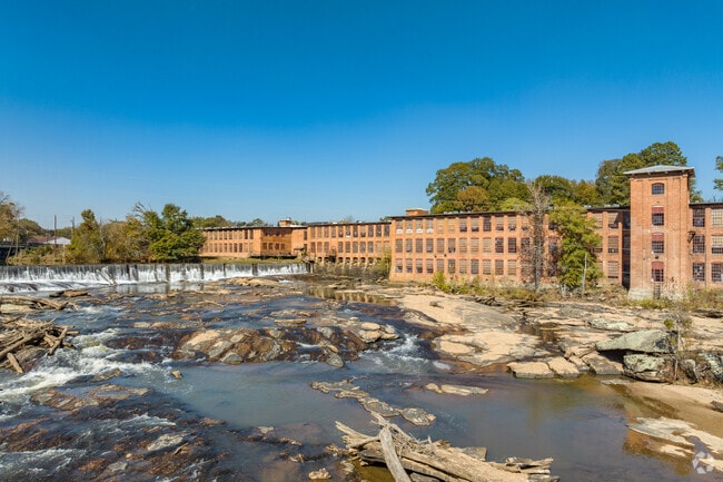 On the Yellow River sits the old mill which is now lofts.