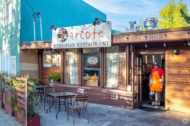 Barcote in Oakland is near Bushrod and is a well-loved Ethiopian restaurant.