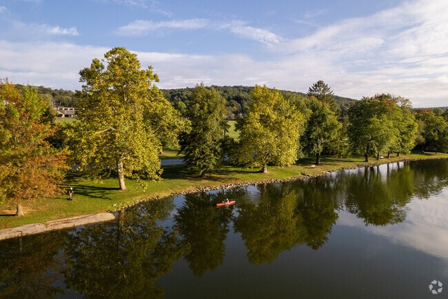 The lake inside Ft. Ritchie provides a place for recreation and adds beauty to the area.