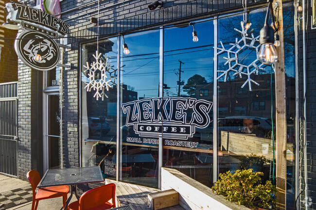 Grab a cup of hot coffee on a cold day in Langdon at Zeke's Coffee.