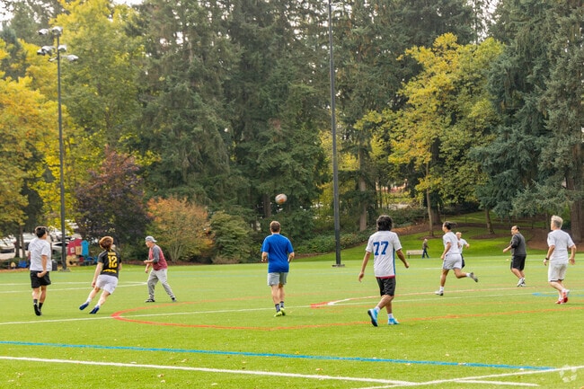 Sports fields close to West Lake Sammamish host frequent soccer matches and events.