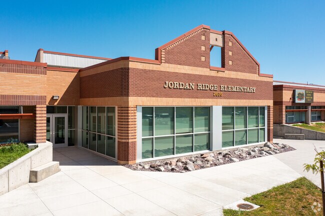 Entrance to Jordan Ridge School located in South Jordan, UT.