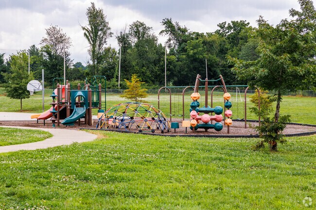 The playground at Sherwood Elementary School awaits children at recess.