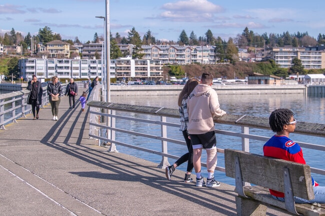 Walk the pier in Downtown Des Moines near North Hill.