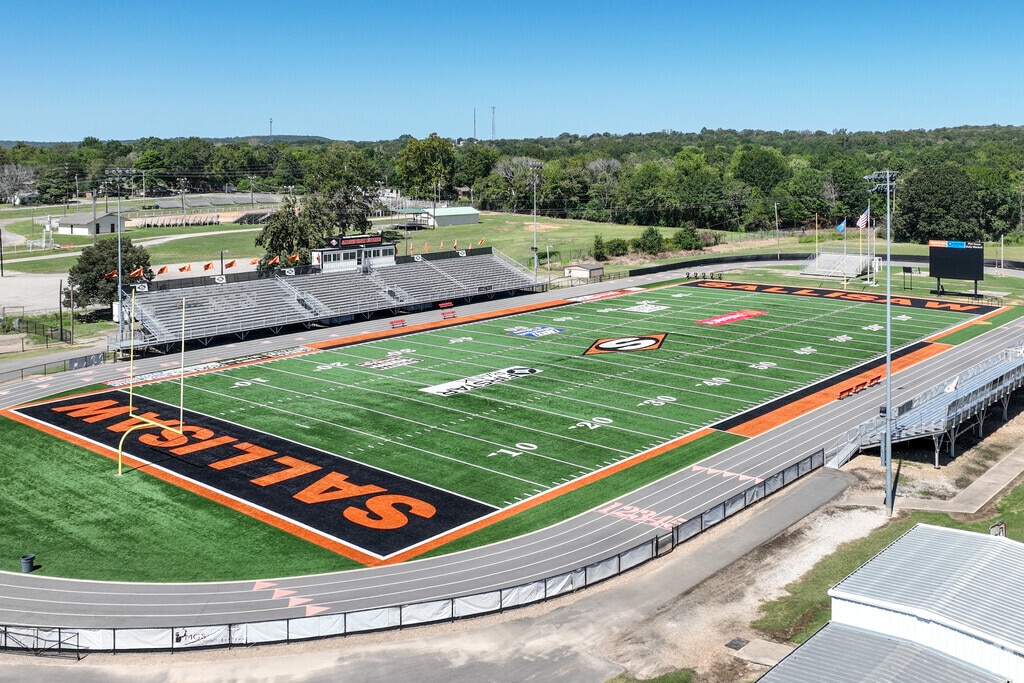 Sallisaw High School Football Stadium is located a few miles from the school near downtown.