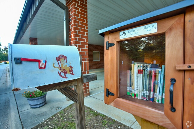 Brightwood Elementary even has a  little library on campus.
