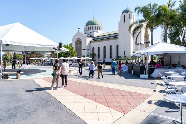 Held on church grounds you can find  people enjoying Los Angeles Greekfest.