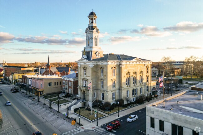 The Darke County Courthouse is a historic landmark in downtown Greenville.