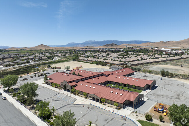 An aerial view of Miguel Sepulveda Elementary School in Sparks facing South West.