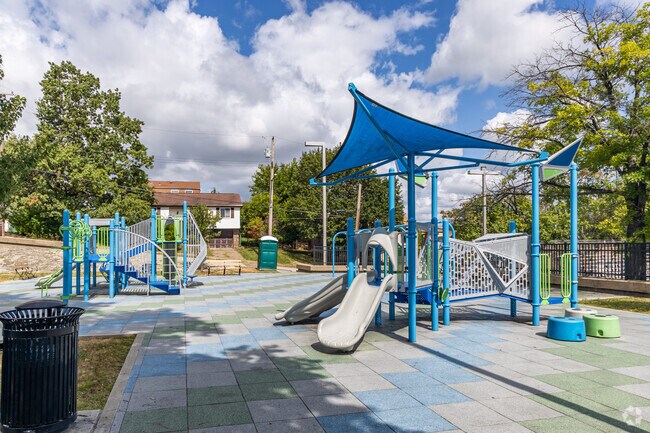 Granville Parklet has new playground equipment for young Crawford-Roberts players.
