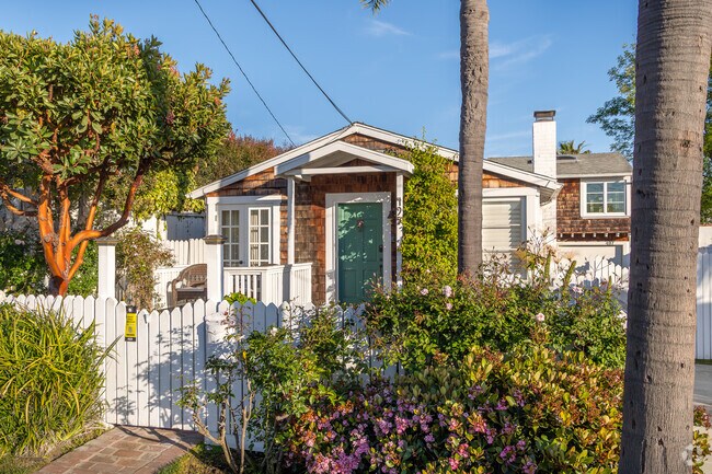 The Village in Laguna Beach features a mix of storybook cottages, Craftsman homes, and contemporary beach houses, all set on gently sloping hills with lush gardens and ocean breezes.