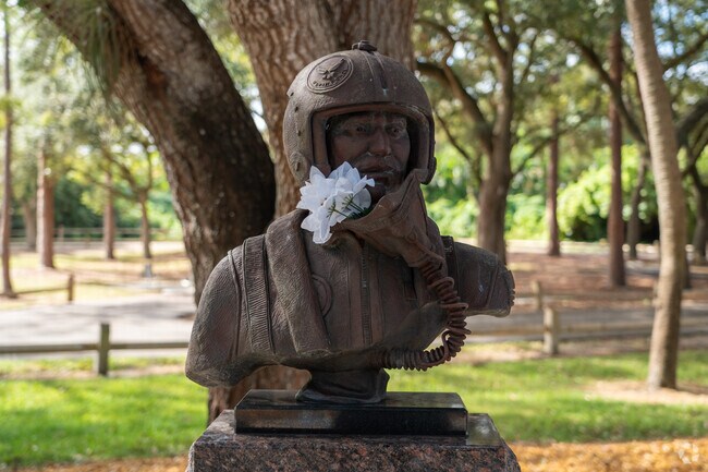 The war memorial in Veterans Park is an attraction for some Sandalfoot Cove residents.