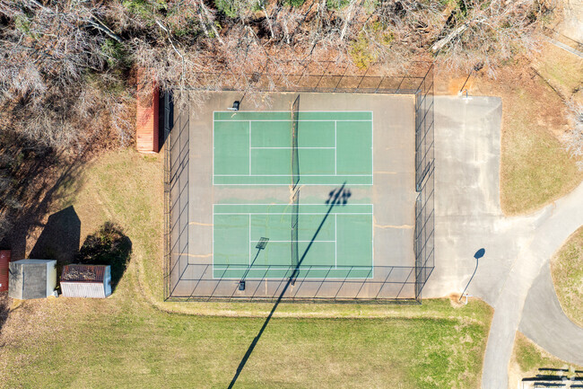 An aerial view of the Tennis Courts at Providence Middle School.