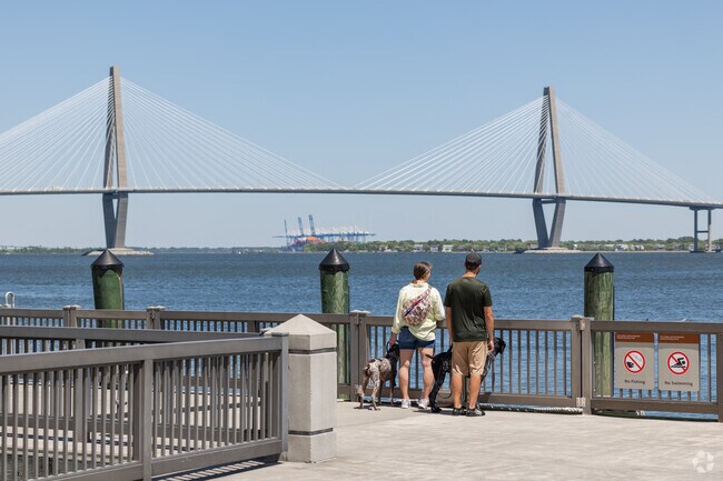 East Side residents enjoy visiting the Liberty Square area for stunning Cooper River views.