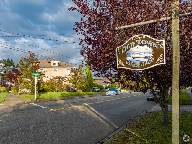 Old Town signage is displayed throughout the neighborhood.