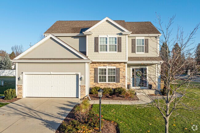 Ample garage space and manicured lawns are part of Village of Pleasant Prairie living.