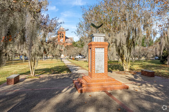 The War Veterans Memorial in in Donaldsonville was erected in 1990.