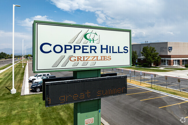 An electronic sign keeps Copper Hills High School families up to date.