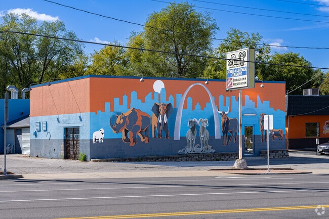 A large mural adds character along the St. Charles Rock Road in Saint John.