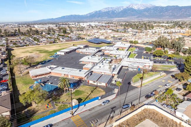Oleander Elementary School offers a sprawling campus when viewed from above.
