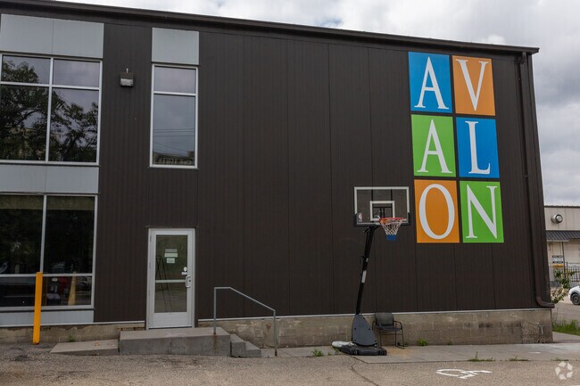Basketball hoop at Avalon Middle School in St Anthony Park, Saint Paul MN