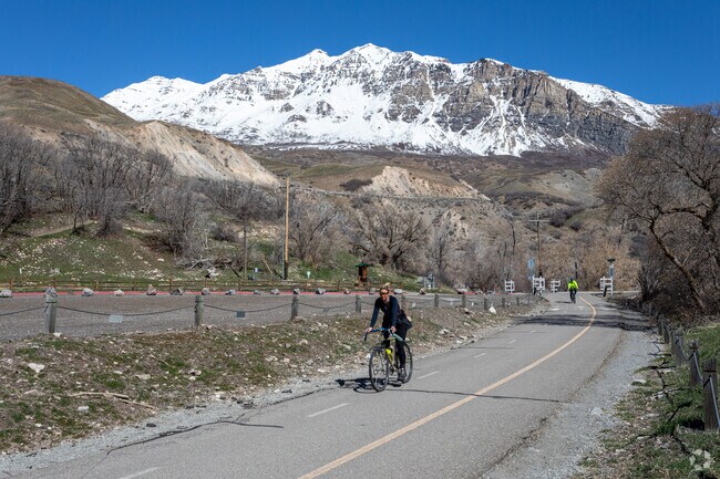 Biking in Provo Canyon is close to the Cherry Hill neighborhood.