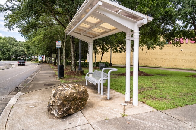 Public transportation runs on a regular schedule in Governor's Square.