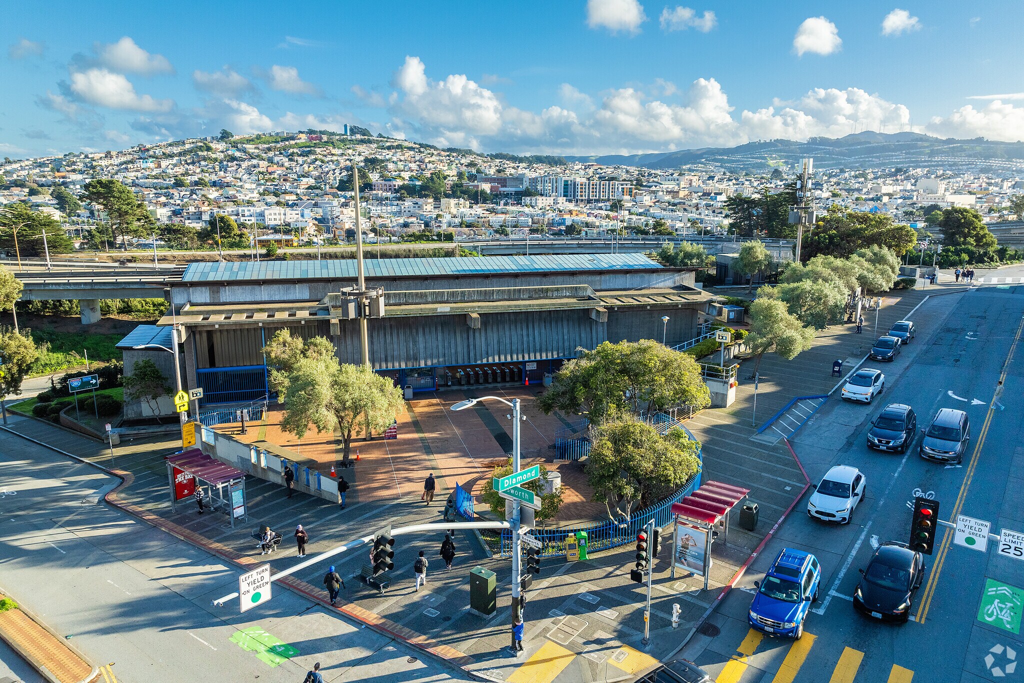 Glen Park BART Station is a transit hub for Bernal Heights and other surrounding neighborhoods.