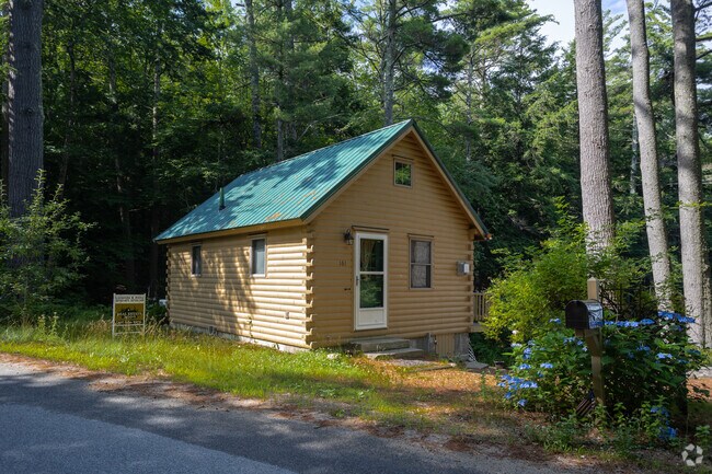 This little cabin sits by a lake in Parsonsfield.