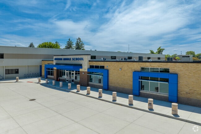 The brand new east entrance to Jefferson Middle School in Saint Clair Shores.