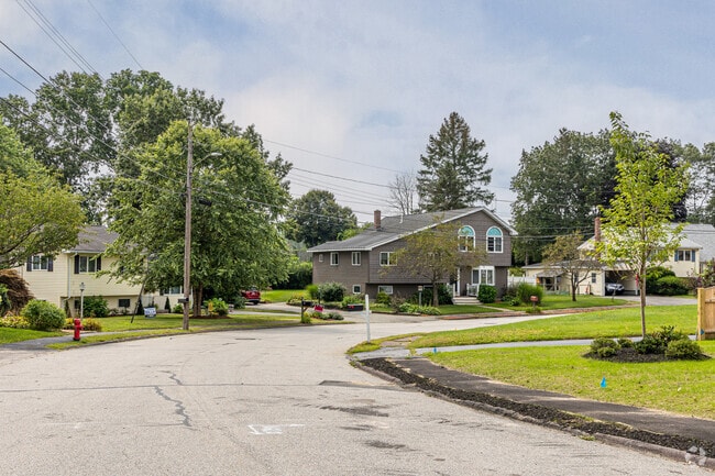 Row of homes along Surrey Road in Cummingsville, Woburn.