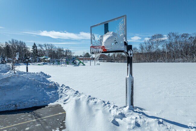 Students can play some basketball at St. Charles Catholic School.