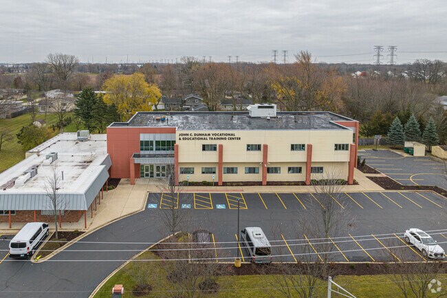 Aerial view of the John C. Dunham Vocational & Educational Training Center.