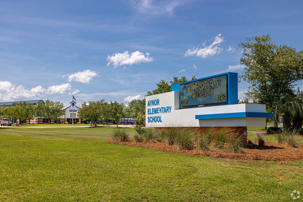 Aynor Elementary School is located in a residential neighborhood in Outlying Horry County.