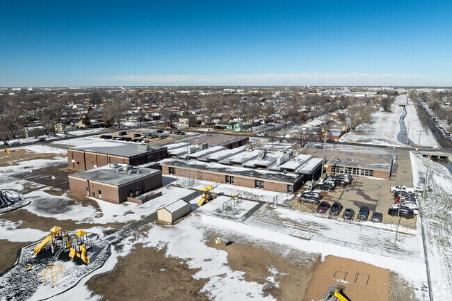 Here is an aerial view of Cleaveland Traditional College and Career Readiness Magnet.
