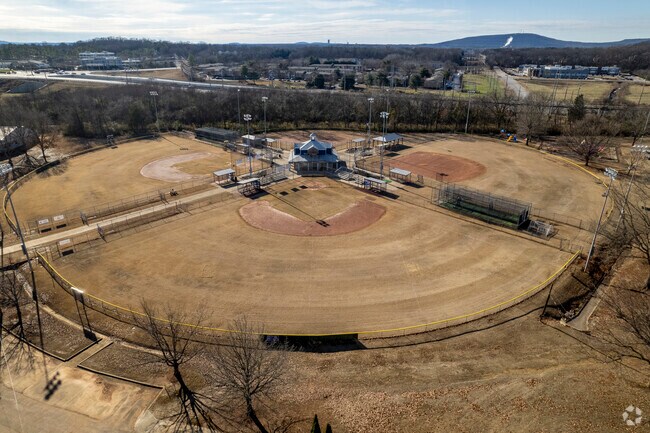 Baseball and softball fields at Fern Bell Park in Huntsville, Alabama.