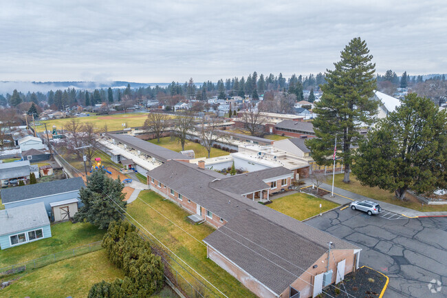 Saint Charles Catholic School has lots of outdoor space behind the school for its students.
