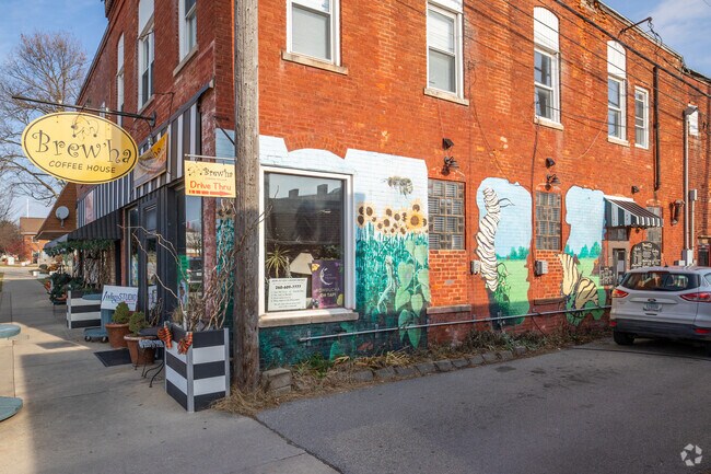 Brew'ha Coffee House in downtown Columbia City conveniently has a drive thru.