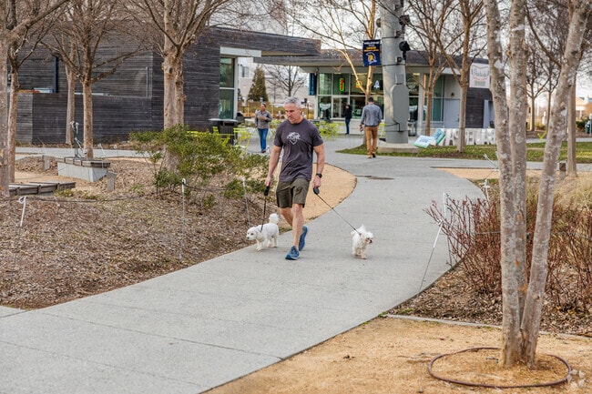 The downtown greenway is a perfect spot for walking with your best buddy near Bryson Ridge.