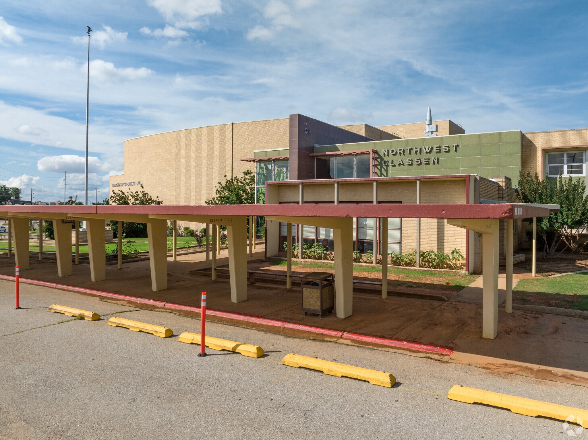 The entry point into Classen High School is welcoming.
