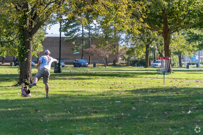 Disc golf is a popular sport for locals from the Greenleaf Manor neighborhood.