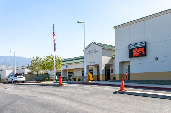 The main entrance of George Brown Jr. Elementary in Arrowview.