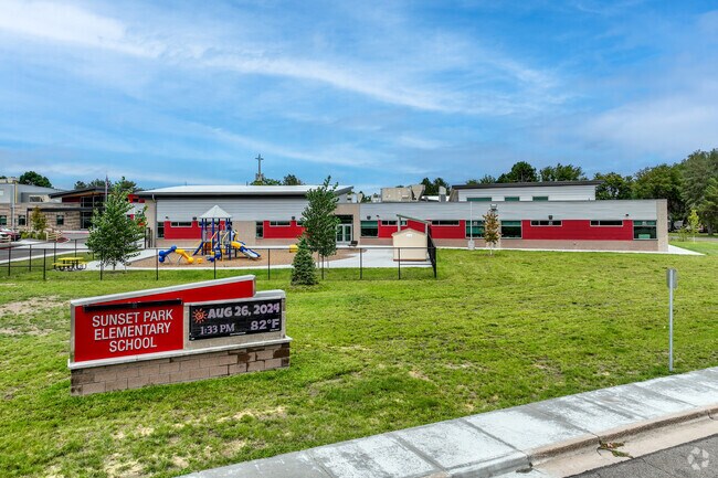 A welcoming entrance is seen at Sunset Park Elementary School in Pueblo.