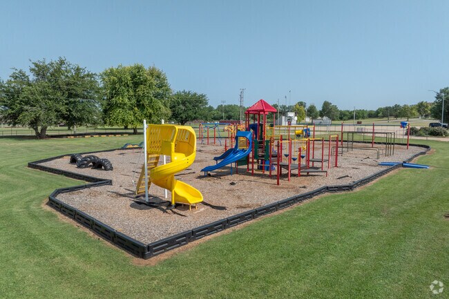 Students love the playground at Verden Elementary.