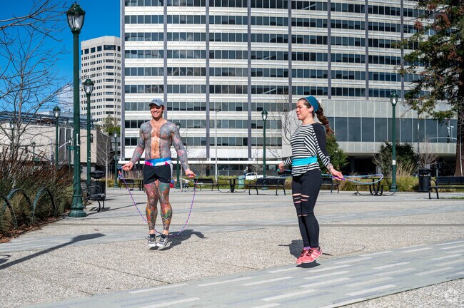 Oakland locals get their daily exercise in at Snow Park.