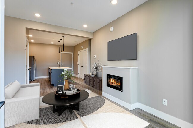 One bedroom staged