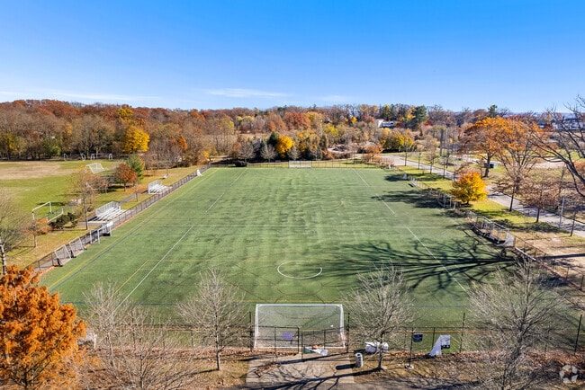 Hommocks Middle School in Larchmont features open recreational fields and indoor facilities.