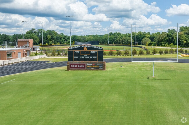 Fuquay-Varina High School in Fuquay-Varina has a large football field for student athletes.