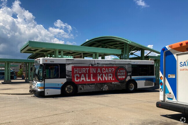 Cherry Avenue residents with no car can grab a ride at the bus terminal.