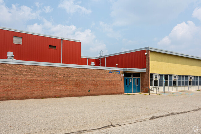 Colonia Middle School gymnasium entrance in Colonia, NJ.